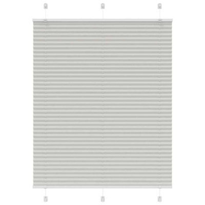 Berkfield Pleated Blind Light Grey 105X150 Cm Fabric Width 104.4 Cm Polyester - image 1