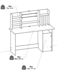 FurniComp LTD Furnicomp Renee 1 Door White And Brushed Oak Office Desk With Hutch - thumbnail 6