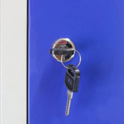 Metal Lockers 6 Doors Storage, Blue X Grey Metal - thumbnail 6