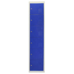 Metal Lockers 6 Doors Storage, Blue X Grey Metal - thumbnail 5