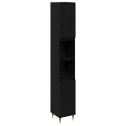 Walplus Bathroom Cabinet Black Oak 30 X 30 X 190 Cm Engineered Wood - thumbnail 2