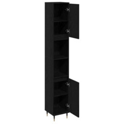 Walplus Bathroom Cabinet Black Oak 30 X 30 X 190 Cm Engineered Wood - thumbnail 5