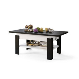 Heze Furniture Runa 2 In 1 Extending Coffee / Dining Table 130-170Cm - Black / White - thumbnail 4