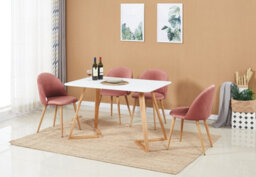 Life Interiors Set Of 2 Rose Lucia Ergonomic Velvet Dining Chairs With Wooden Legs, Modern Upholstered Accent Chair - thumbnail 9