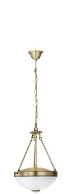 Stylish Bronzed Pendant Ceiling Light With Satin Glass Shade - image 1