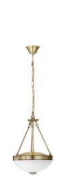 Stylish Bronzed Pendant Ceiling Light With Satin Glass Shade - thumbnail 1