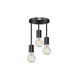Industrial 3-Way Ceiling Light Black Metal E27 Base Holder With Adjustable Cords For Living Room Bedroom - thumbnail 9