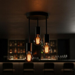 Industrial 3-Way Ceiling Light Black Metal E27 Base Holder With Adjustable Cords For Living Room Bedroom - thumbnail 2
