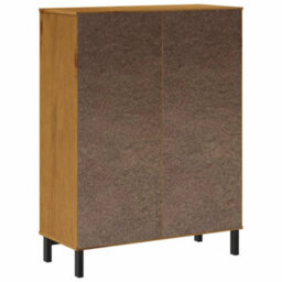 Berkfield Highboard With Glass Door Flam 92X40X122.5 Cm Solid Wood Pine - thumbnail 7
