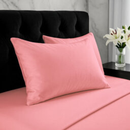 Microfibre Soft Touch Plain Dyed Housewife Pillowcase Pair Pink - thumbnail 1