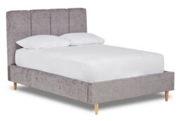 Divan Base Direct Zen Fabric Bed With Fluted Headboard Panels Bed Base Only 4Ft6 Double- Pavia Titan - thumbnail 1