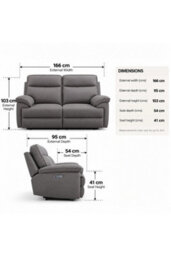 Loft Home Briar Dove Grey Power Recliner 2 Seater Sofa - thumbnail 3