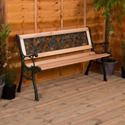 Lassic Garden Vida 3 Seater 123Cm Wide Rose Style Garden Outdoor Bench - thumbnail 1