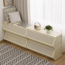 Bamboo Storage Rack Cabinet Cupboard Bedroom Organizer Unit Stackable Diy White - thumbnail 4