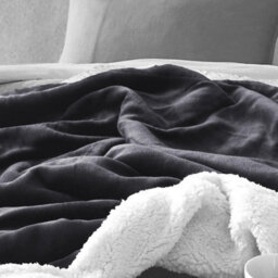 Ameha Grey Sherpa Blanket Soft Plush Skin-Friendly Fleece Throw Thick And Cozy For Sofa Bed And Travel Super King 230X270 Cm - thumbnail 9