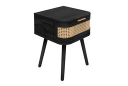 Birlea Pair Of Rattan Bedside Cabinet 1 Drawer Black Sark  Side Table - thumbnail 4