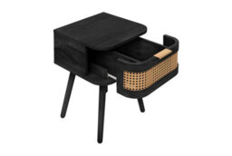 Birlea Pair Of Rattan Bedside Cabinet 1 Drawer Black Sark  Side Table - thumbnail 5