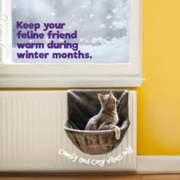 Petlicity Deluxe Radiator Cat Bed Round Grey Hammock With Raised Rim Strong Iron Frame And Removable Washable Faux Fur Cover - thumbnail 2