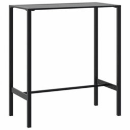 Berkfield 5 Piece Garden Bar Set Black Powder-Coated Steel - thumbnail 3