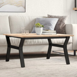 Berkfield Coffee Table Y-Frame 90X90X45 Cm Solid Wood Pine And Steel