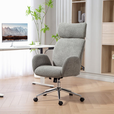 Homcom Office Chair With Adjustable Headrest, Comfy Desk Chair, Dark Grey - image 1