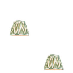 Loops Stylish 2 Pack Of Handcrafted Cotswold Green Tapered Lamp Shades With Zigzag Design - thumbnail 1