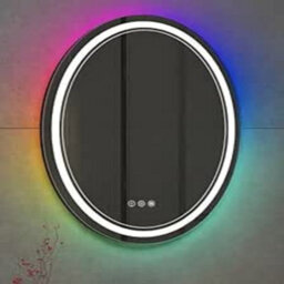 Deenz 70X50 Cm Dual Led Oval Lighted Bathroom Wall Mirror Multi Colors Light Touch Switch With Fog Pad Illuminated Backlit