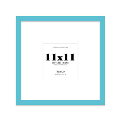 "11X11"" Turquoise Picture Frame - 11X11"" Square Frame With 8X8"" Mount For 11X11""/8X8"" Pictures Art Deco Style Wall Art, 1 Pack" - image 1