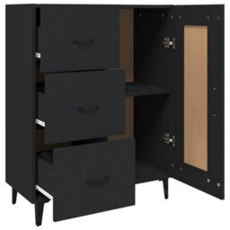 Vidaxl Sideboard Black 69.5X34X90 Cm Engineered Wood - thumbnail 6