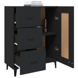 Vidaxl Sideboard Black 69.5X34X90 Cm Engineered Wood - thumbnail 5