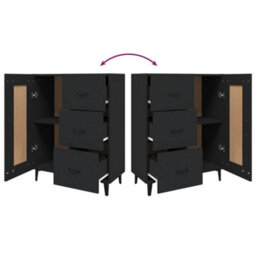 Vidaxl Sideboard Black 69.5X34X90 Cm Engineered Wood - thumbnail 9
