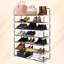 Mantraraj 7 Tier Shoe Rack Heavy Duty Metal Shoe Storage Cabinet Quick Assembly Shoe Organiser Holds Upto 35 Pairs Grey - thumbnail 8