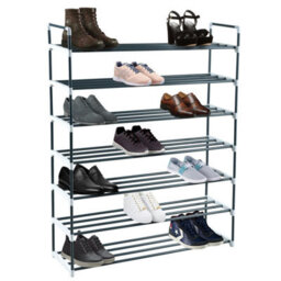 Mantraraj 7 Tier Shoe Rack Heavy Duty Metal Shoe Storage Cabinet Quick Assembly Shoe Organiser Holds Upto 35 Pairs Grey
