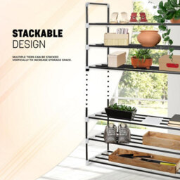 Mantraraj 7 Tier Shoe Rack Heavy Duty Metal Shoe Storage Cabinet Quick Assembly Shoe Organiser Holds Upto 35 Pairs Grey - thumbnail 6