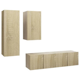 Berkfield 4 Piece Tv Cabinet Set Sonoma Oak Engineered Wood - thumbnail 2