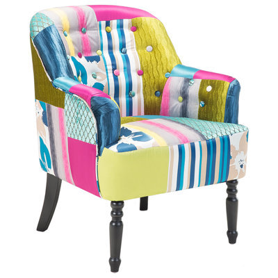 Beliani Armchair Mandal Fabric Multicolour - image 1