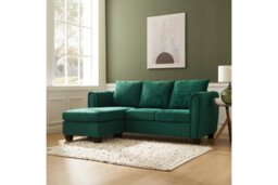 Home Detail Helena 3 Seater Sofa With Chaise, Green Cord - thumbnail 2