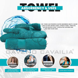 Gc Gaveno Cavailia 2Pk Miami Jumbo Bath Sheet 100X180 Teal 700 Gsm Quick Drying & Super Absorbent Jumbo Bath Sheet Set - thumbnail 3