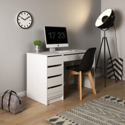 Arte Sleek White Gloss Front Desk H750mm W1200mm D550mm - Contemporary Design With Ample Storage - thumbnail 2
