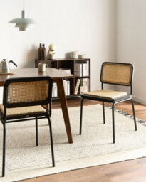 Beliani Set Of 2 Dining Chairs Corvallis Pe Rattan Black - thumbnail 2