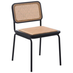 Beliani Set Of 2 Dining Chairs Corvallis Pe Rattan Black - thumbnail 4