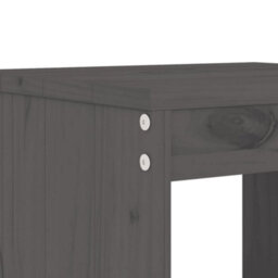 Berkfield 3 Piece Garden Bar Set Grey Solid Wood Pine - thumbnail 5