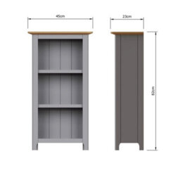 Grey 3 Tier Oak Veneer Bookcase Assembled Storage Display Unit - thumbnail 2
