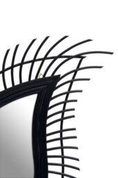 Orsina Teardrop Black Natural Rattan Wall Mirror, Large Wood Wall Mirror, Mirror With Rattan Frame, Tear Mirror - thumbnail 5