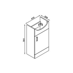AVER-GROWTH Freestanding Bathroom Vanity Unit Gloss White Flat Pack Bathroom Cabinets Only 435(W)X260X(D)X781(H)mm With Door - thumbnail 6