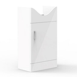 AVER-GROWTH Freestanding Bathroom Vanity Unit Gloss White Flat Pack Bathroom Cabinets Only 435(W)X260X(D)X781(H)mm With Door - thumbnail 1