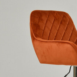 Lakeland Furniture Albany Burnt Orange Velvet Chrome Adjustable Base Bar Stool - thumbnail 7