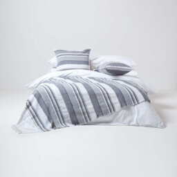 Homescapes Cotton Striped Monochrome Cushion Cover Morocco , 45 X 45 Cm - thumbnail 4