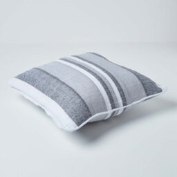 Homescapes Cotton Striped Monochrome Cushion Cover Morocco , 45 X 45 Cm - thumbnail 3