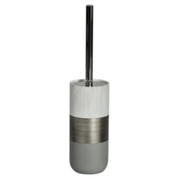 Showerdrape Luxe Grey/white Toilet Brush & Holder - thumbnail 2